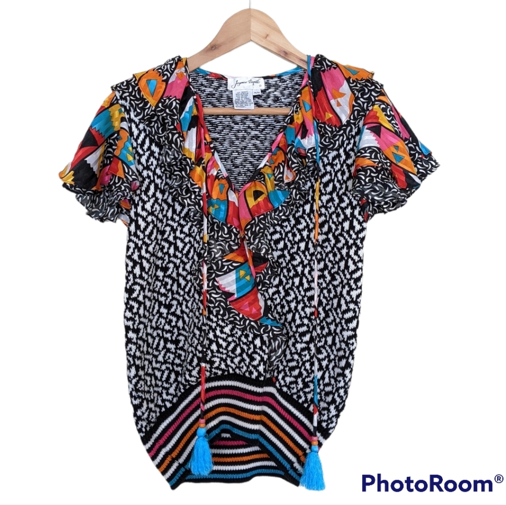 Jaymee Papell Short Sleeve Sweater | Vintage Eccentric Fun Top